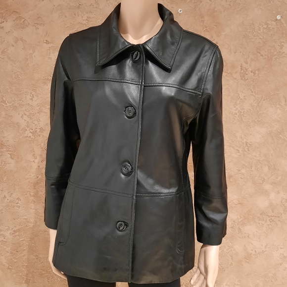 Utex Jackets & Blazers - Utex lamp leather black woman jacket Medium